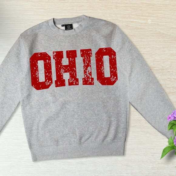 Distressed OHIO Gray crewneck sweatshirt - Picture 1 of 1